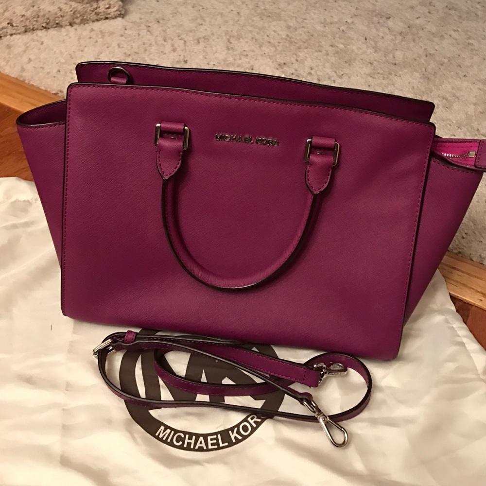 Michael Kors Selma large saffiano leather satchel